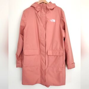 North Face City Breeze Rain Parka II Peach Pink Long Jacket